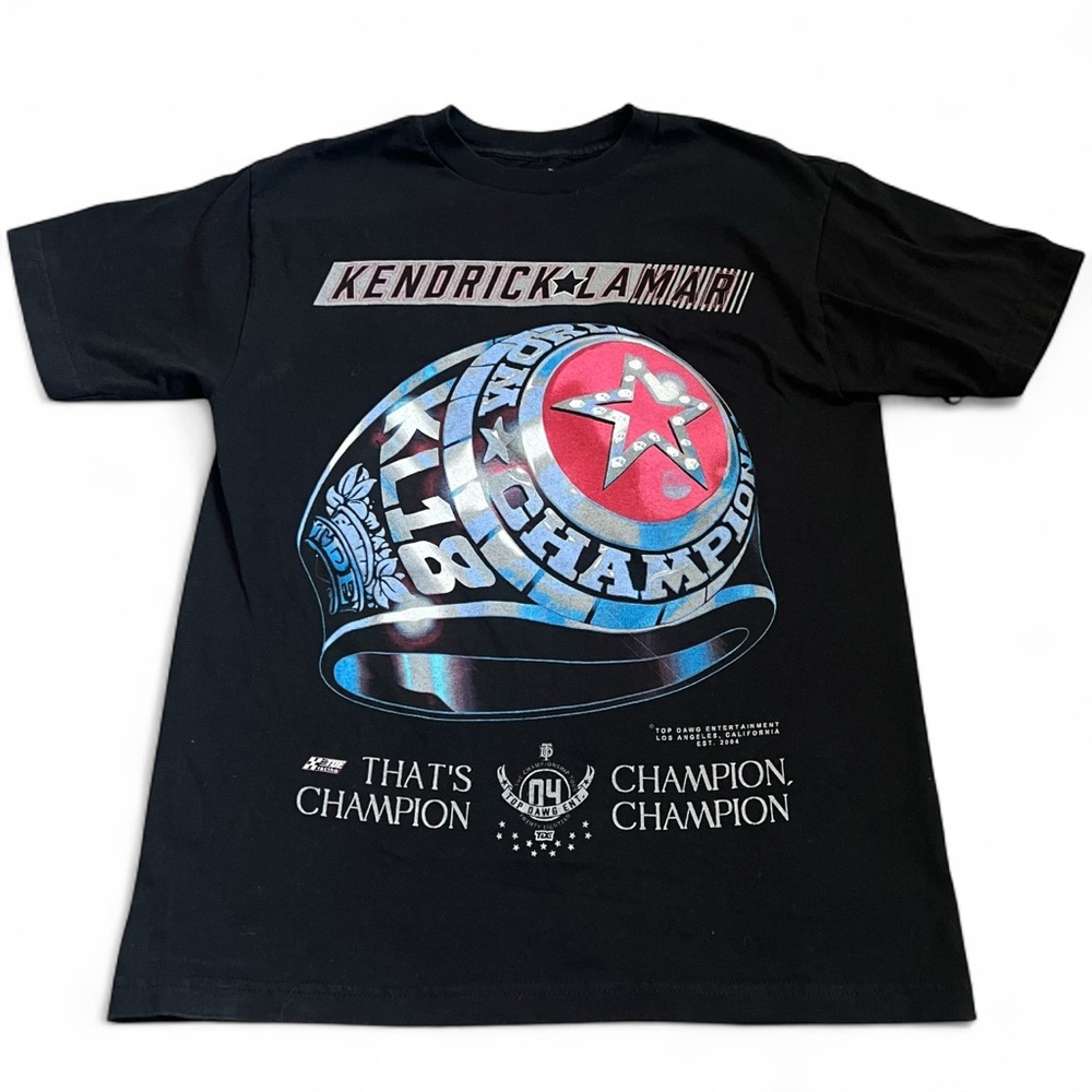 Kendrick Lamar Men’s World Champion Ring T Shirt Sz M Black KL18 2018 TDE EUC